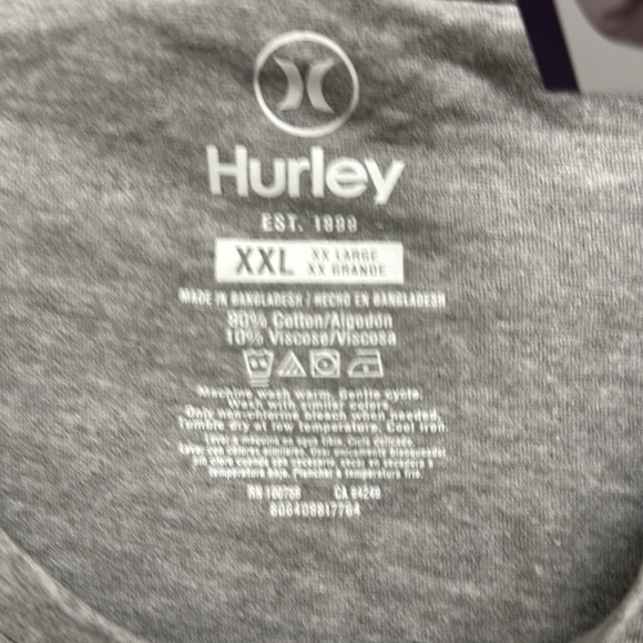 Hurley men’s shirt short sleeve gray XXL - Picture 3 of 3